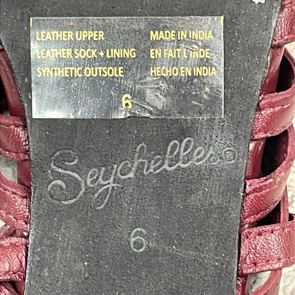 Seychelles Charter Leather Cross Cross Strappy Cage Sandals Chunky Heel Sz 6 - Picture 9 of 11